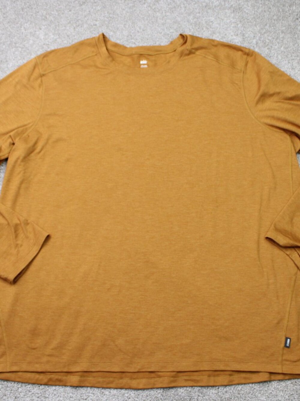 REI Co-op Shirt Mens 3XL XXL Brown Midweight Base Layer Poly Stretch Long Sleeve